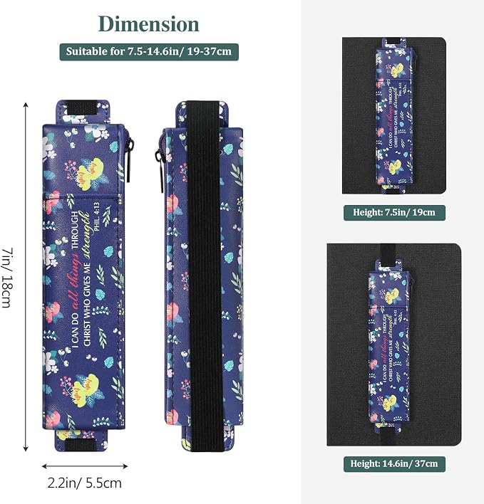 MoKo Elastic Pen Holder for Notebook, 4 Pieces PU Leather Pencil Case - Image 5
