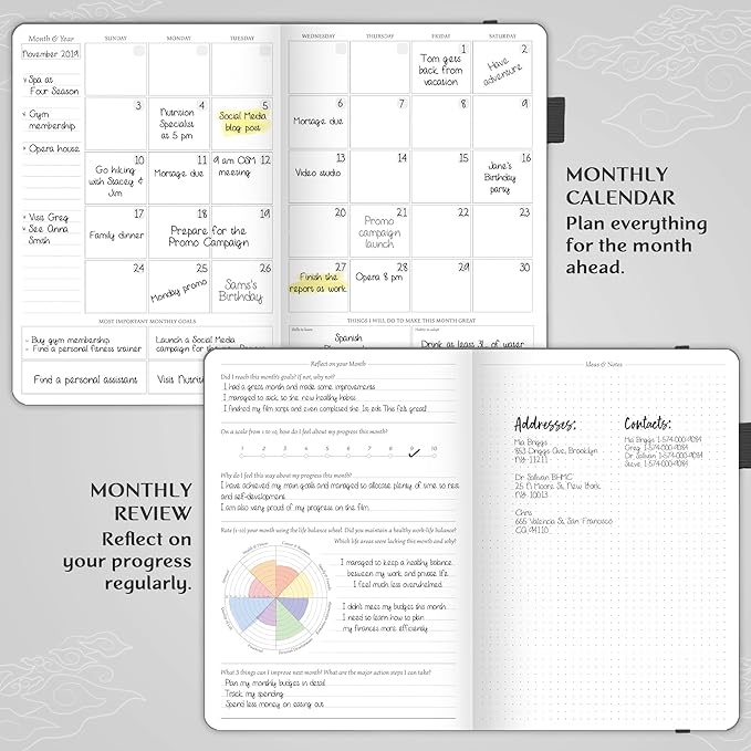 Legend Planner PRO – Deluxe Weekly & Monthly Life Planner to Increase Productivity and Hit Your Goals. Time Management Organizer Notebook – Undated – 7 x 10" Hardcover + Stickers – Mystic Gray-DeskLoop Office