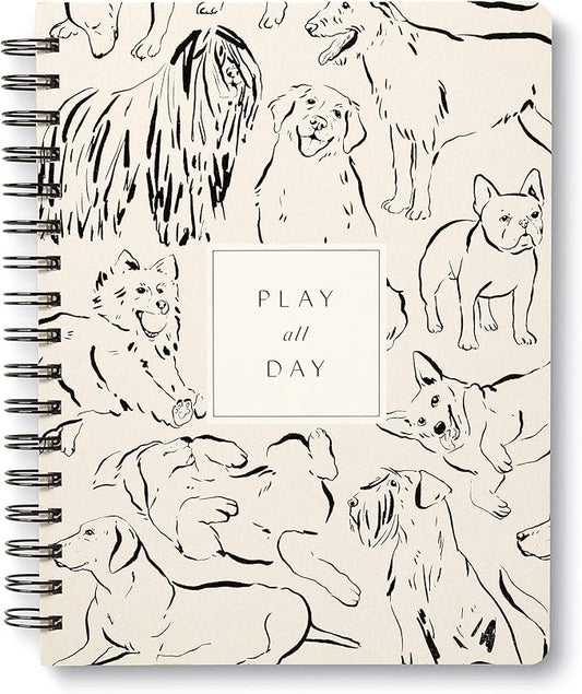 Compendium Spiral Notebook - Play All Day — A Designer Spiral Notebook with 192 Lined Pages, College Ruled, 7.5”W x 9.25”H-DeskLoop Office