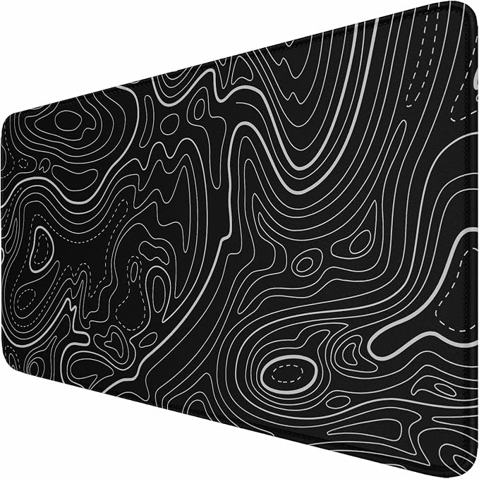 Large Gaming Mouse Pad with Stitched Edges, Durable Non-Slip Natural Rubber Base by Hsmienk