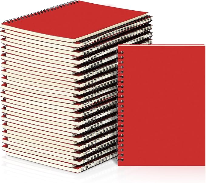 Yahenda 36 Pcs Spiral Notebook Bulk A5 Journal Lined 8.3'' x 5.5'' Writing Composition Paper Small Notepad Subject Notebook for Students Office Business Back to School Supplies (Red)-DeskLoop Office