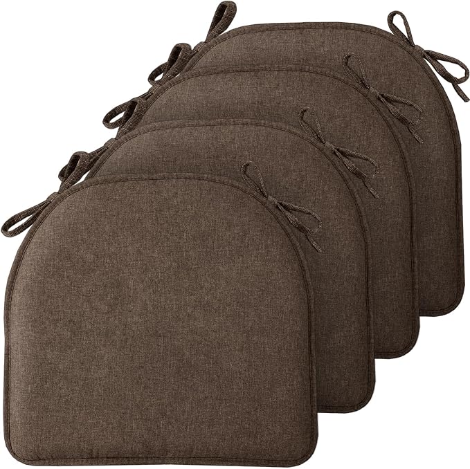 TushGuard Chair Cushions, 4 Pack Memory Foam Chair Pads, Thin Seat Cushion by TushGuardSeatCushonsPillows