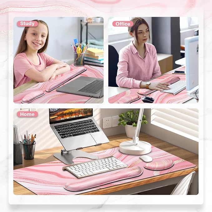 Gimars 4 in 1 Mouse Pad and Keyboard Wrist Rest Set, Large Mouse Pad - Image 8