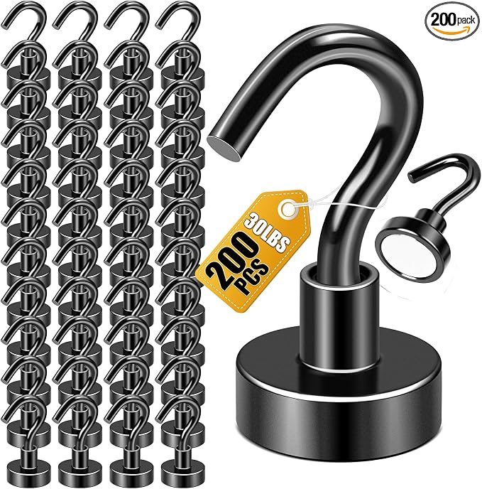 DIYMAG Magnetic Hooks, 30Lbs Strong Heavy Duty Cruise Magnet S-Hooks by DIYMAG