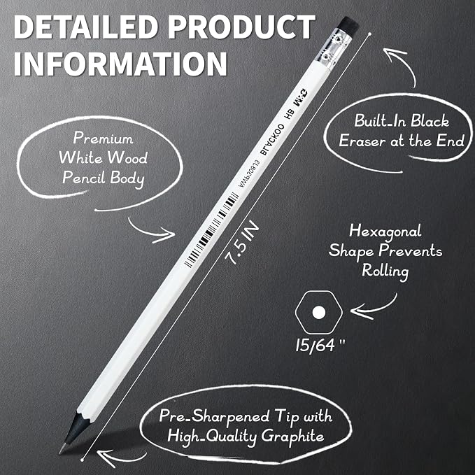 M&G BLACKOO Series HB Wood-Cased Pencils, Bulk Black Pencils - Image 2