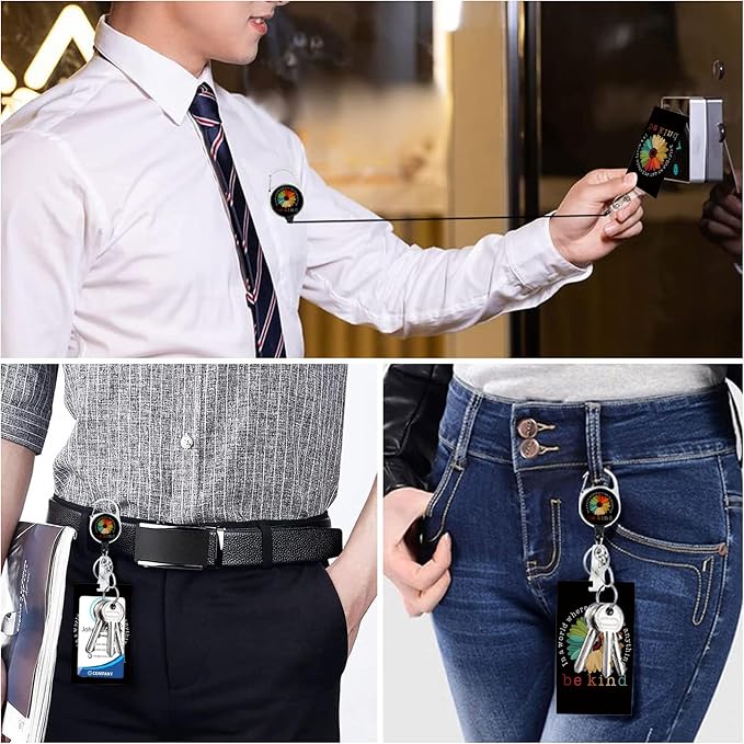 Id Badge Holder with Lanyard, Positive Badge Holder with Reel Retractable - Image 5