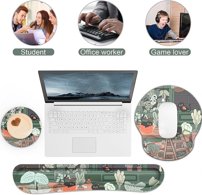 Ergonomic Mouse Pad with Wrist Rest and Keyboard Wrist Rest, Mousepad and Wrist - Image 5