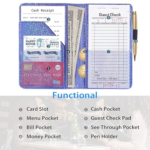 ACdream Server Books for Waitress, Guest Book Note Pad, Cute Pocket Leather - Image 3