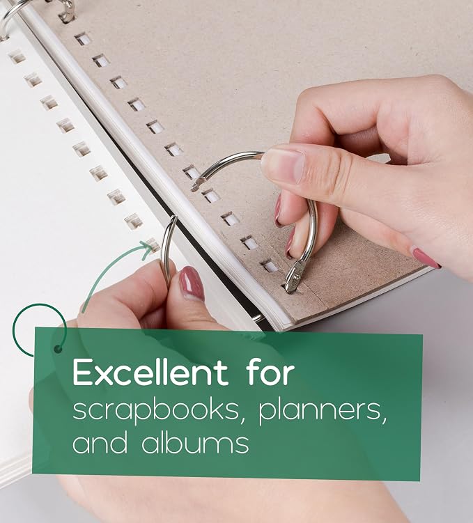 Mr. Pen- Loose Leaf Binder Ring, 100 Pack, 3 Sizes | Metal Loose Leaf Binder - Image 5