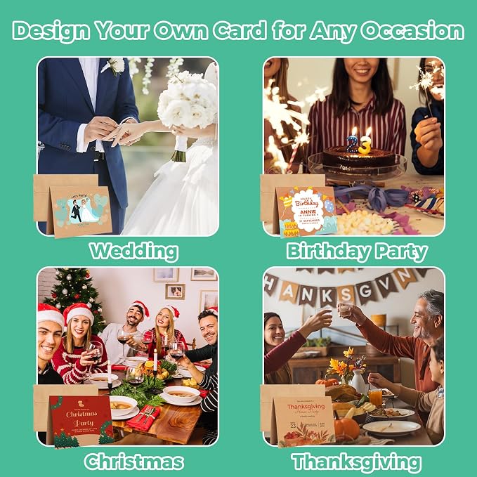 Ohuhu Blank Brown Kraft Cards and Envelopes 100 Pack - Image 6