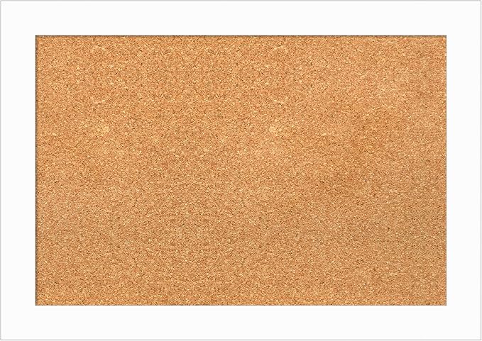 Amanti Art Natural Cork Board for Wall, 19x27 Vision Board with White Frame, Medium Corkboard Office Decor for Home Organization, Casual Corkboard Pinboard to Display Items for Home Organization in-DeskLoop Office