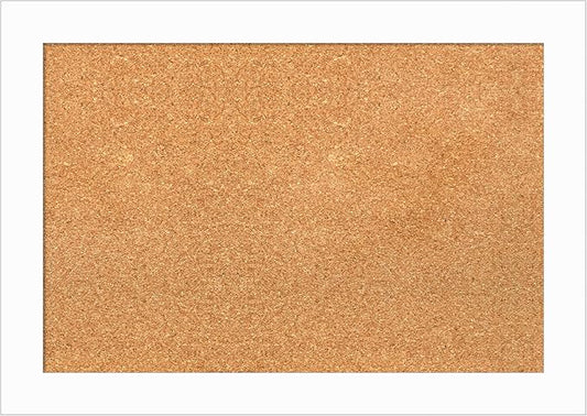 Amanti Art Natural Cork Board for Wall, 19x27 Vision Board with White Frame, Medium Corkboard Office Decor for Home Organization, Casual Corkboard Pinboard to Display Items for Home Organization in-DeskLoop Office