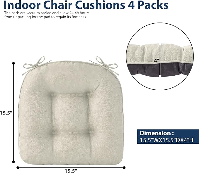 IASEAHK Chair Cushions for Dining Chairs, Seat Cushions for Kitchen Chairs - Image 2
