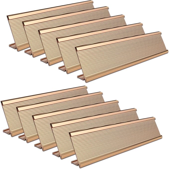 10 Pack 2" x 10" Aluminum Desk Name Plate Holder, Office Name Plate Holder by Unknown