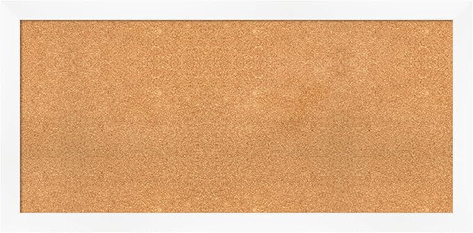 Amanti Art Natural Cork Board for Wall, 23x47 Vision Board with White Frame, Oversize Corkboard Office Decor for Home Organization, Modern Corkboard Pinboard to Display Items for Home Organization in-DeskLoop Office