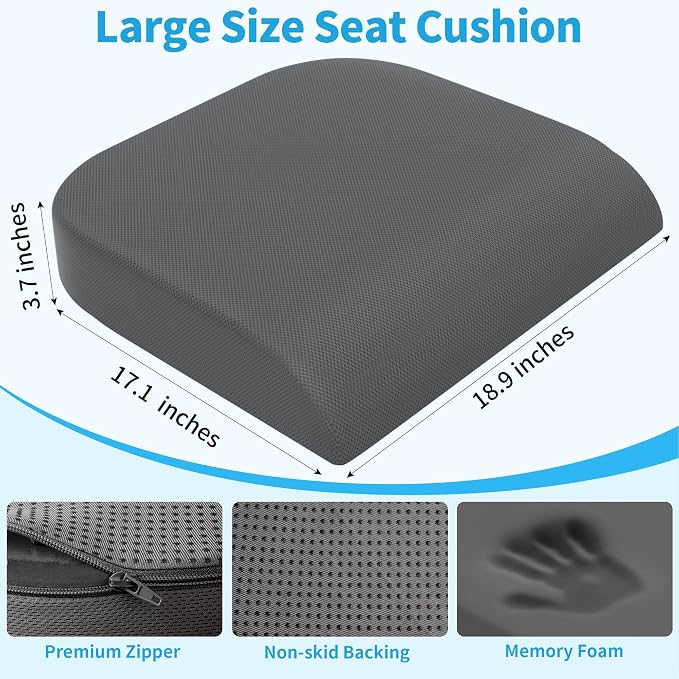 TranquilRelax 2XL Seat Cushion, Memory Foam Cushion - Image 3