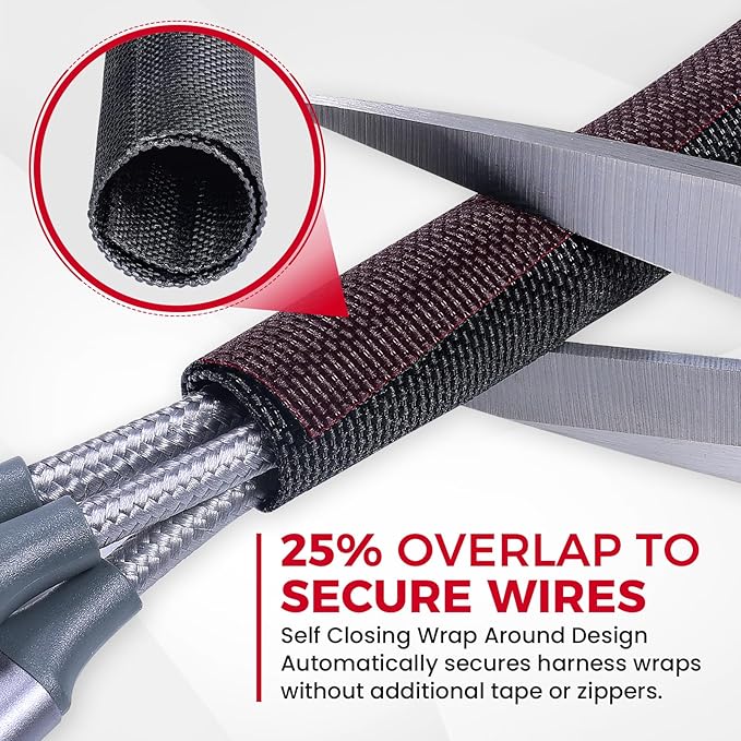 Automotive Wire Sheathing Split Wire Loom Braided Mesh Woven Cable Sleeve - Image 4