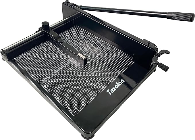 TEXALAN(R) Heavy Duty Guillotine Paper Cutter Black 400 Sheets Stack Paper Trimmer (A3-17'' Paper Cutter)-DeskLoop Office