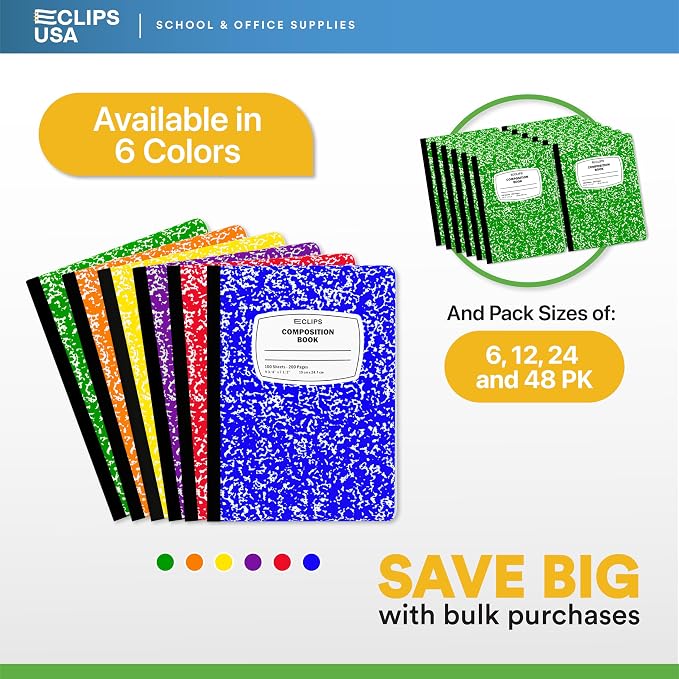 Composition Notebook Wide Ruled Composition Notebooks Bulk Green Marble Hard - Image 2