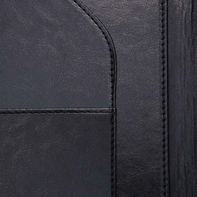 Padfolio Clipboard Folder Portfolio, Mymazn Faux Leather Storage Clipboard with Cover for Legal Pad Holder Letter Size A4 Writing Pad for Business School Office Conference Notepad Clip Boards (Black)-DeskLoop Office