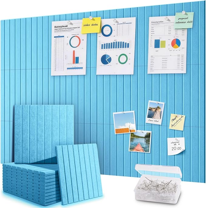 48" x 36" Large Cork Bulletin Board Tiles, Peel and Stick Felt Wall Panels by faainit