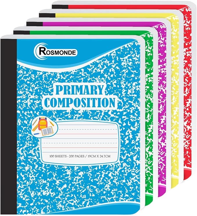 Rosmonde Composition Notebooks Primary Ruled 12 Pack, 200 Pages, Color Marble - Image 8