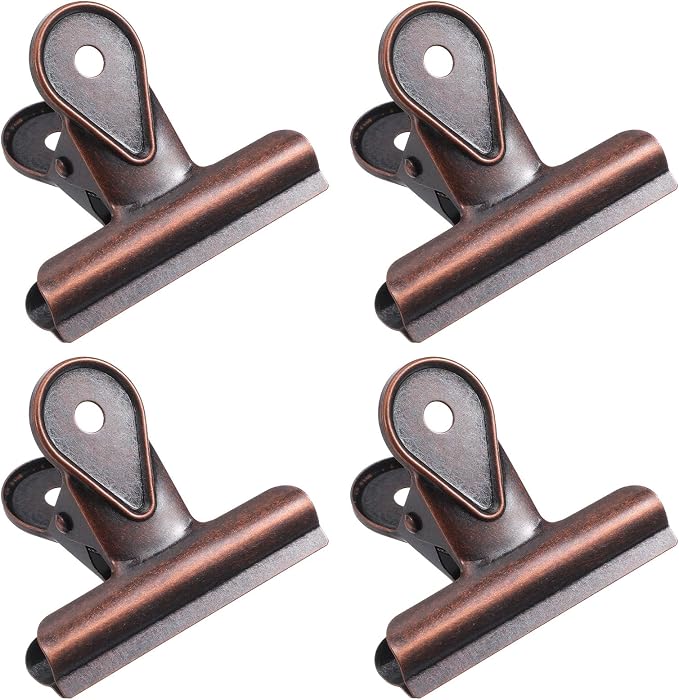 4 Pack Bulldog Clips, Vintage Metal Binder Clips Large by Unknown