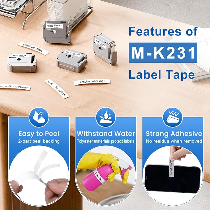 10 Pack Labelife M-K231s Label Tape Replace - Image 3