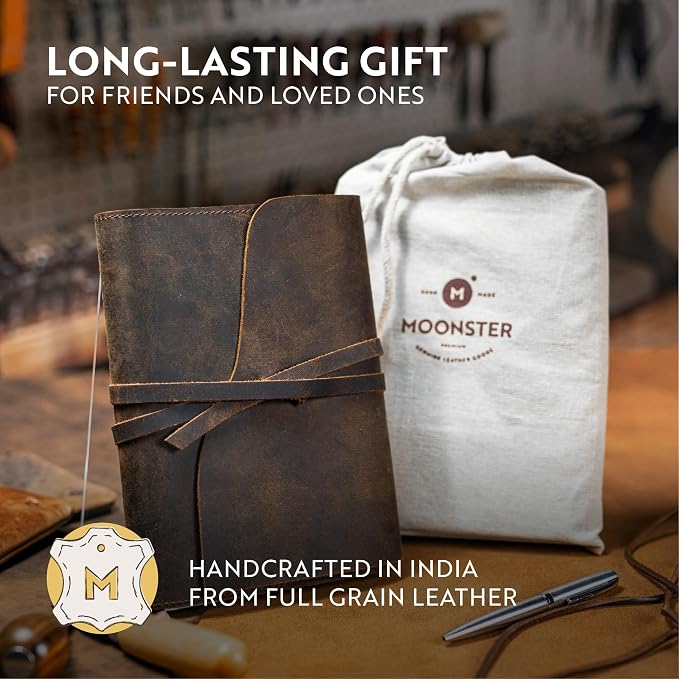 Moonster Leather Journal Refillable Notebook - Image 6