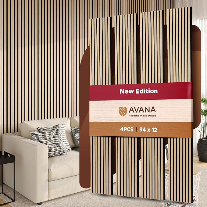 Avana Acoustic Wood Wall Panels – 94.4 x 12.6 Inch White Oak Acoustic Panels 4 by AvanaHome
