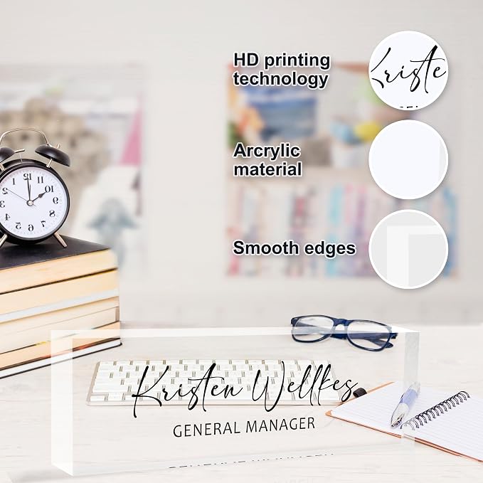 Desk Name Plate Personalized Acrylic Name Plate - Image 6