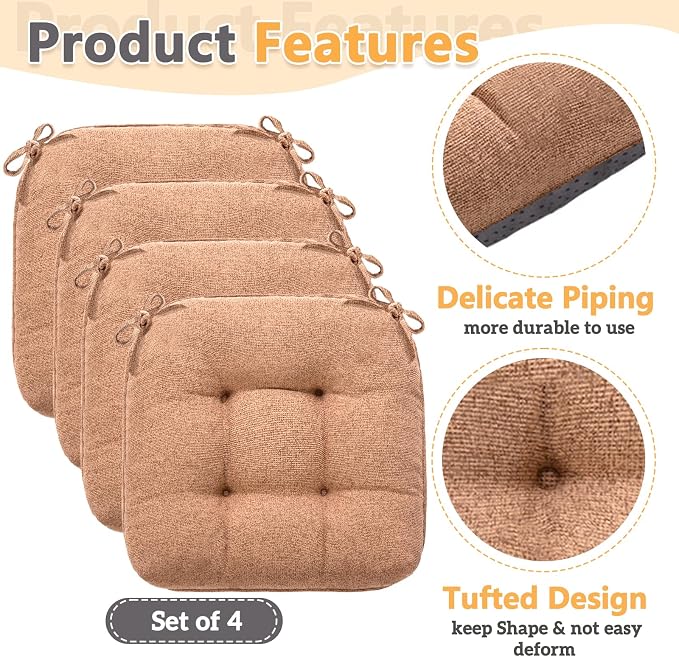 MAGIC ELEPHANT Chair Cushions for Dining Chair, Shredded Memory Foam Kitchen - Image 5