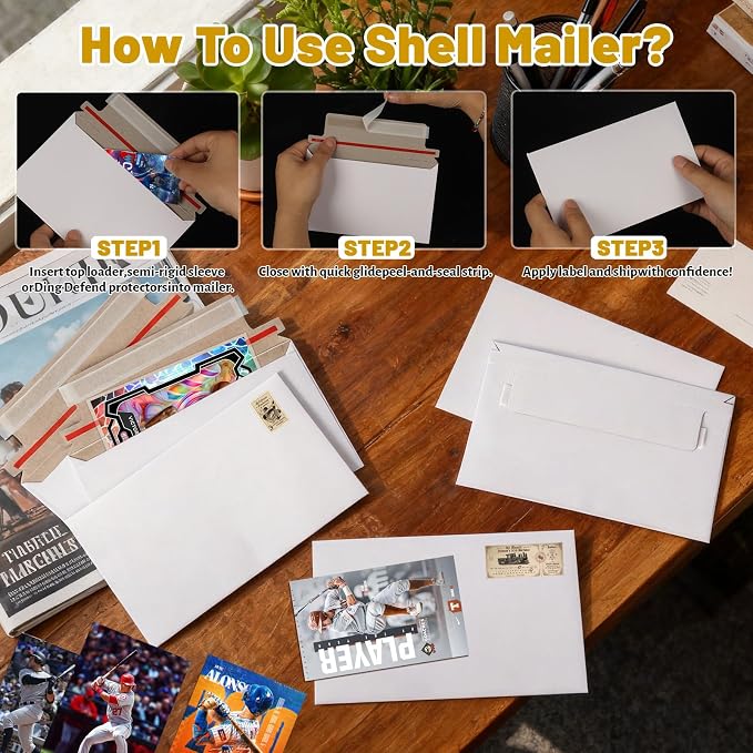110 Pack White Trading Card Shipping Envelopes, 7x 4.35 Inch Self-Adhesive - Image 5