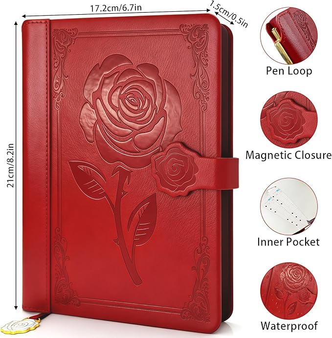 Aocii leather Journal for Women, A5 lined Daily Journal Notebook, Pretty - Image 2