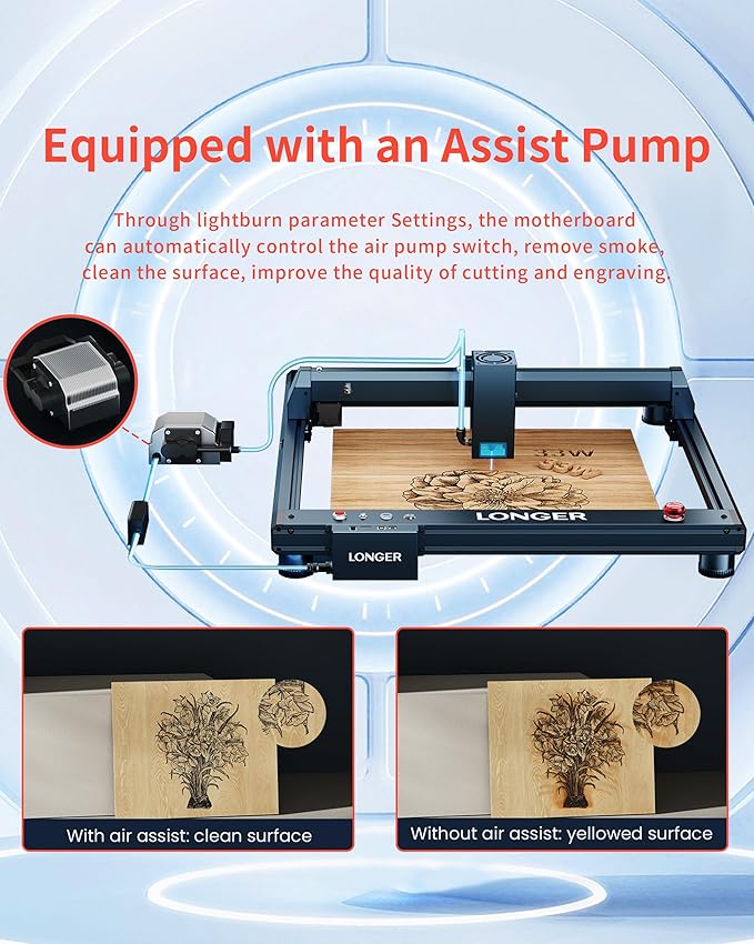 Laser Engraver 30W Laser Engraver Machine with Auto Air Assist, Speed of 36000mm/min Laser Cutting Machine and Engraving Machine for DIY Jewelry, Metal, Wood, Leathe (Working Area 17.72x17.32 inch)-DeskLoop Office