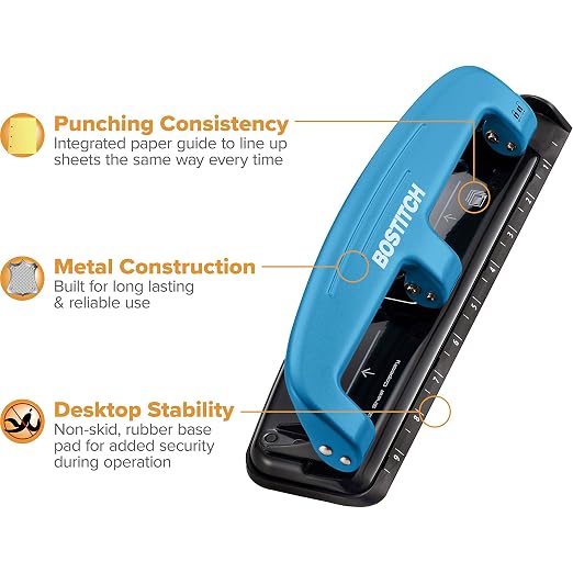 Bostitch Office EZ Squeeze™ Reduced Effort 3-Hole Punch, 12 Sheets - Image 4
