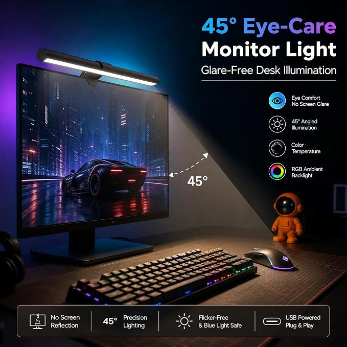Lpraer Monitor Light Bar, Touch Control USB Reading Desk Lamp - Image 4