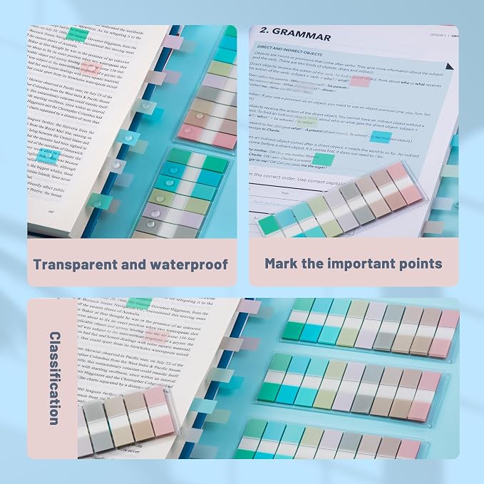 Golcellia Sticky Notes Tabs 900 Pieces Transparent Sticky Tabs, 0.47 Inch Index - Image 9