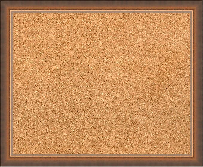 Amanti Art Natural Cork Board for Wall, 18x22 Vision Board with Bronze Frame, Small Corkboard Office Decor for Home Organization, Modern Corkboard Pinboard to Display Items for Home Organization in-DeskLoop Office