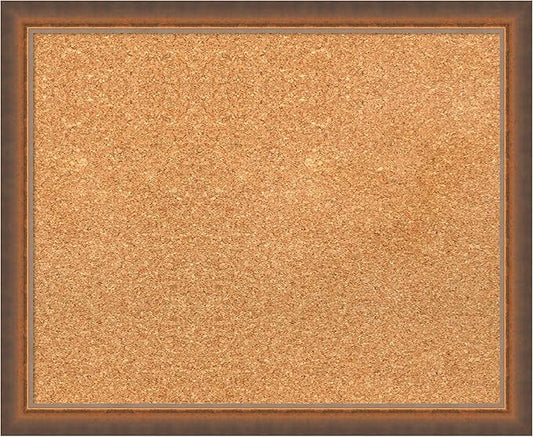 Amanti Art Natural Cork Board for Wall, 18x22 Vision Board with Bronze Frame, Small Corkboard Office Decor for Home Organization, Modern Corkboard Pinboard to Display Items for Home Organization in-DeskLoop Office