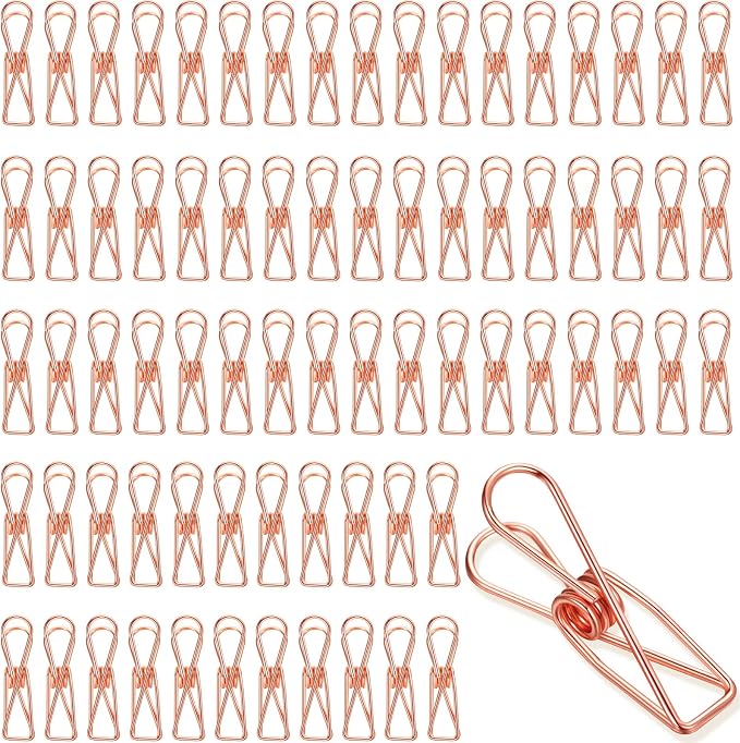 100 Pcs Paper Clips Metal Wire Hollow Out Clothespins Multi Purpose Utility by Sabary