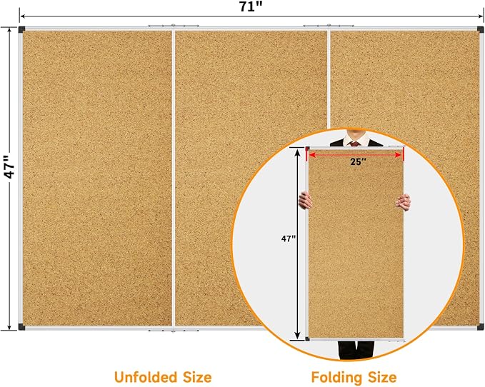 XBoard Large Cork Bulletin Board 72 x 48 Inch, Home & Office Wall Display and - Image 3