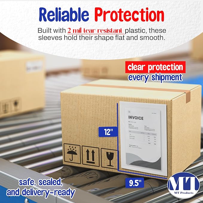 MT Products Clear Plastic Blank Envelope Pouch 9.5" x 12" - Image 2