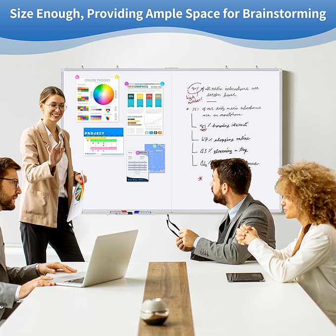 Magnetic Whiteboard Dry Erase, 48 x 36 inch Large White Board - Image 6