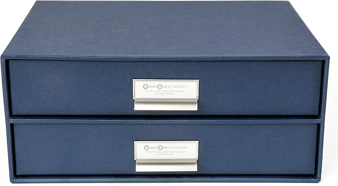 Bigso Box of Sweden Birger 2-Drawer Fiberboard Label Frame Document Letter Box - Image 4