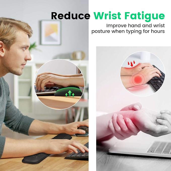 Mekass TKL Keyboard Wrist Rest, Super Soft Memory Foam Ergonomic Computer Wrist - Image 4