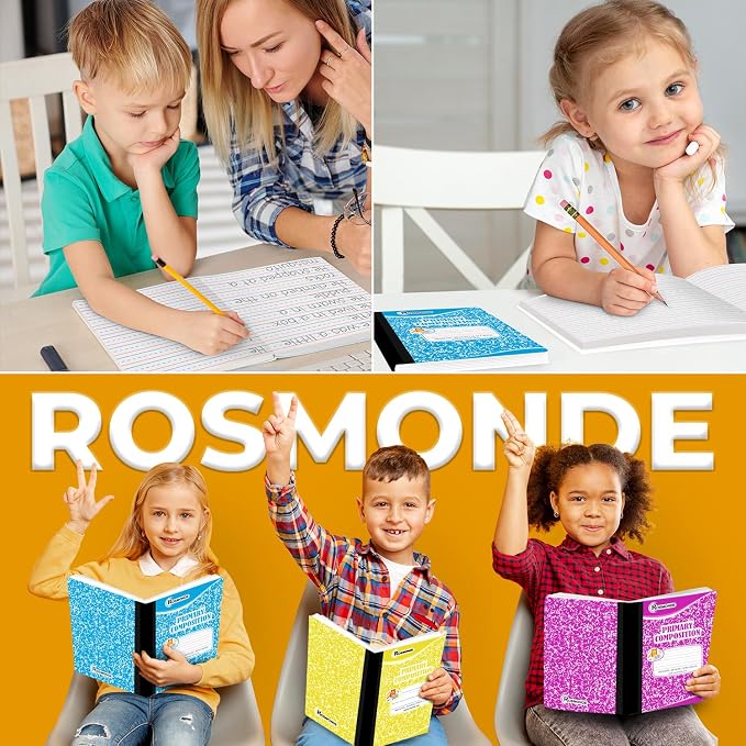 Rosmonde Composition Notebooks Primary Ruled 50 Pack, 200 Pages, Color Marble - Image 7