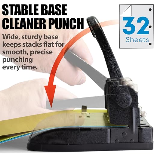 Officemate Adjustable 3-Hole Punch, Medium Duty, 32-Sheet Capacity, Adjustable - Image 6