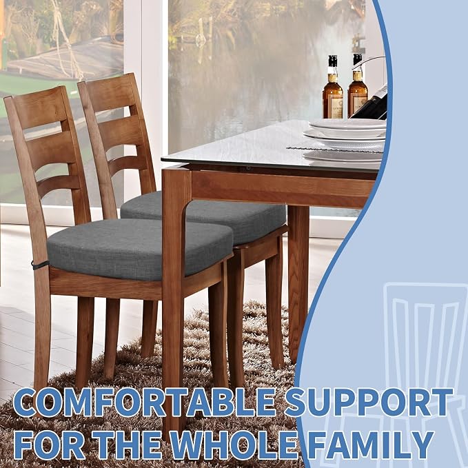 BUYUE Thickened 2.5" Dining Chair Cushions Set of 6, U-Shape High Density Foam - Image 2