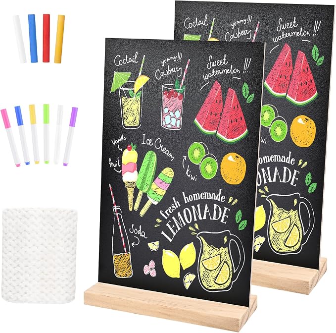 Bouiexye 2 Pack 8.1x12 in Chalkboard Signs by LooksForwardtoSeeingYou